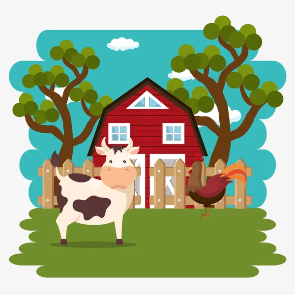 农场里的动物 — 图库矢量图片