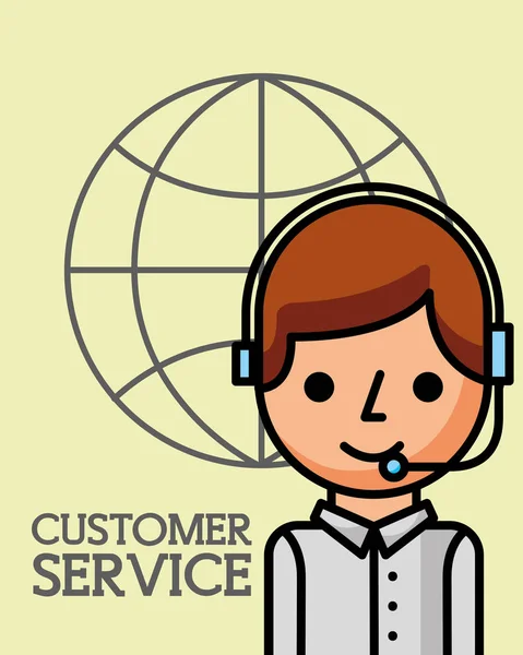 Operator man world business customer service — Stock Vector