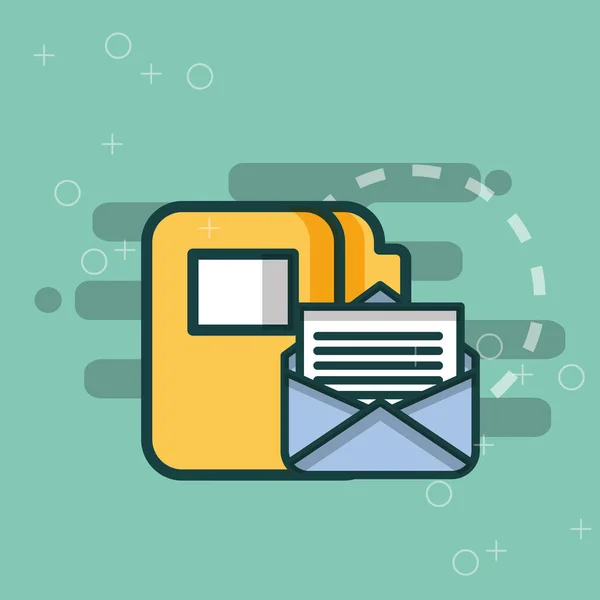 Mappen fil arrangör email meddelande office — Stock vektor