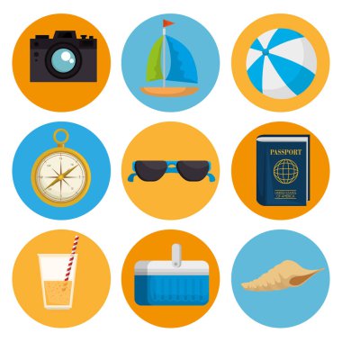 yaz tatili Icons set