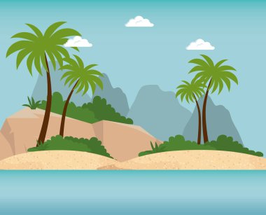 yaz tatil plaj sahnesi