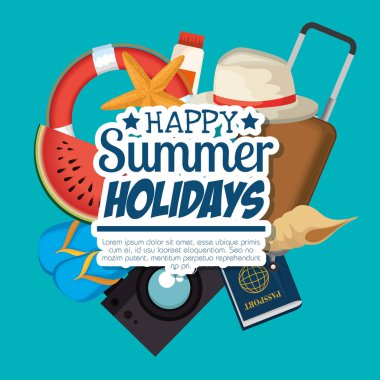 yaz tatili Icons set