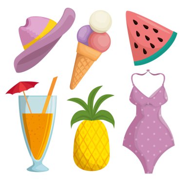 yaz tatili Icons set