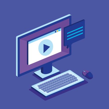 izometrik bilgisayar masaüstü dijital teknoloji