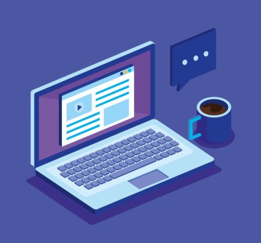 dizüstü bilgisayar ve itmeyi simgeler