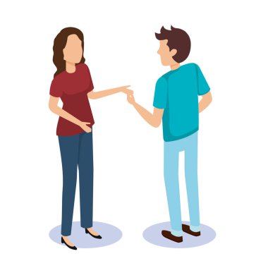 kişi çift izometrik avatarları