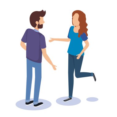 kişi çift izometrik avatarları