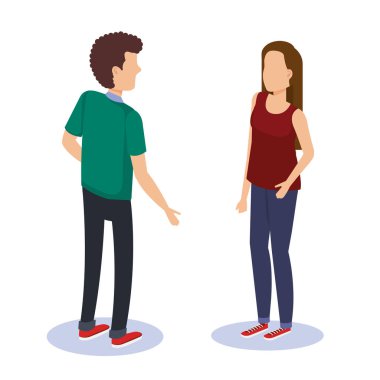 kişi çift izometrik avatarları