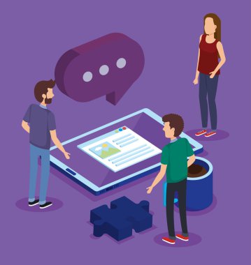 ekip çalışması itmeyi ile dijital teknoloji