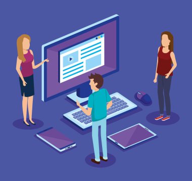 insanlar toplantıda ile dijital teknoloji