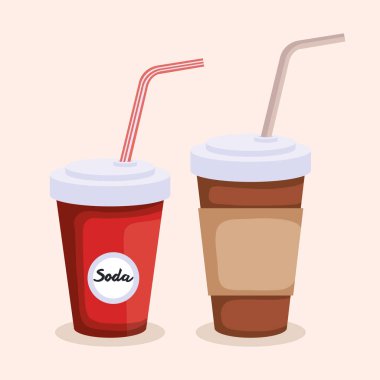 soda ve kahve plastik kap içinde