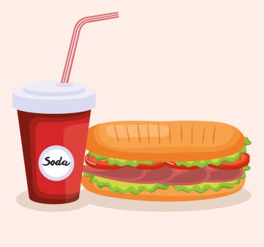 soda ile lezzetli sandviç