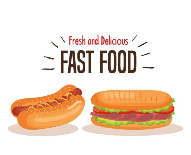 delicious fast food icons clipart