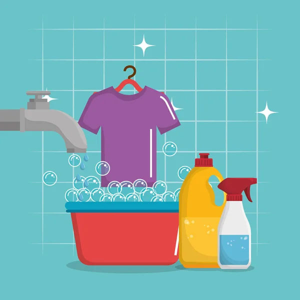 Serviço de lavanderia definir produtos — Vetor de Stock
