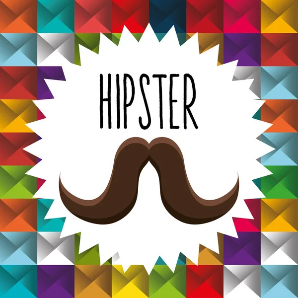 Affiche style moustache hipster — Image vectorielle