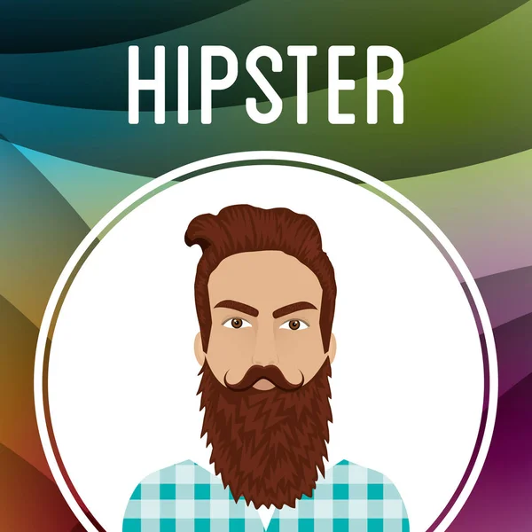 Homme style hipster caractère — Image vectorielle