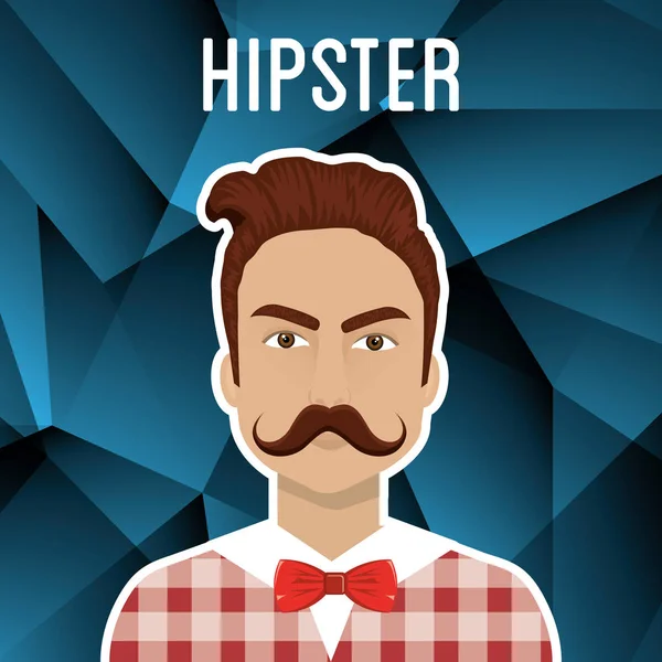 Homme style hipster caractère — Image vectorielle