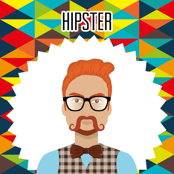 Homme style hipster caractère — Image vectorielle