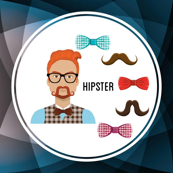 Man stijl hipster karakter — Stockvector