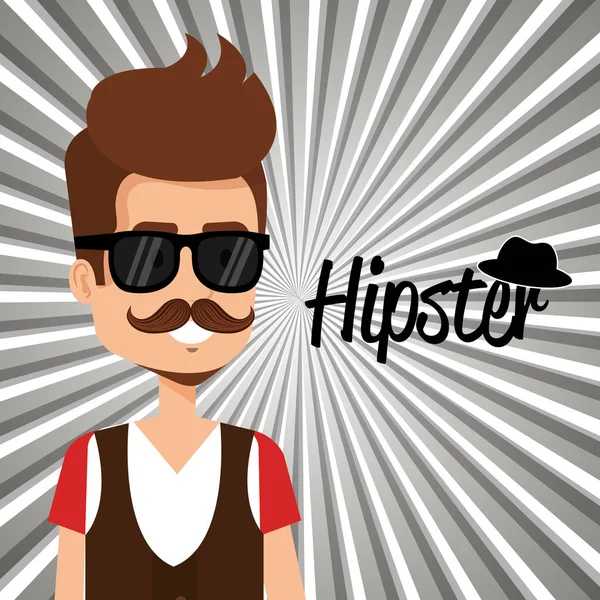 Estilo hombre carácter hipster — Vector de stock