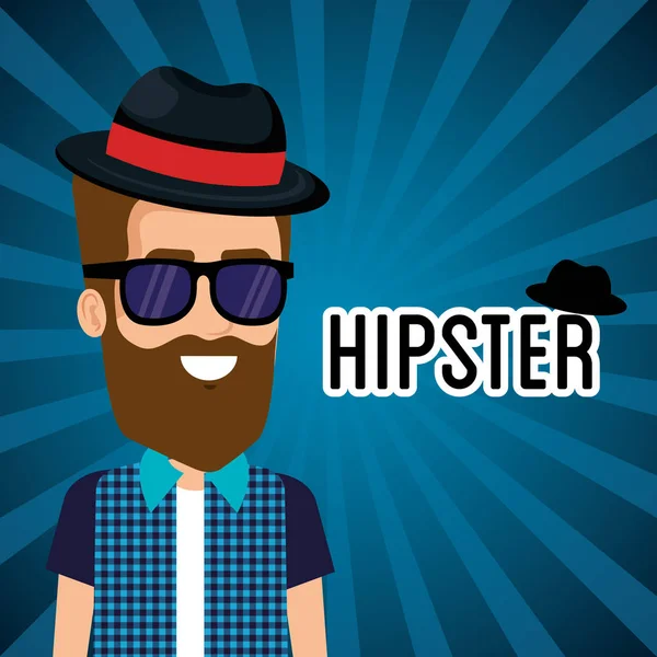 Estilo hombre carácter hipster — Archivo Imágenes Vectoriales
