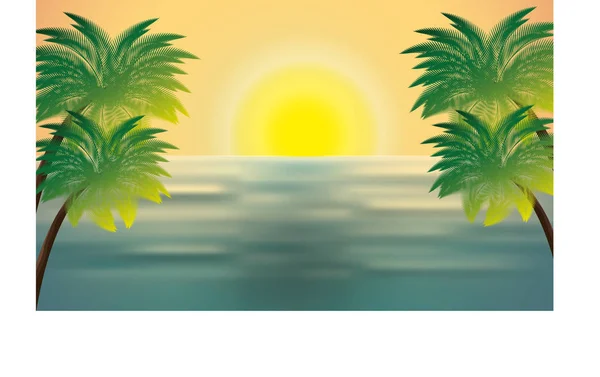 Vacances d'été plage scène — Image vectorielle