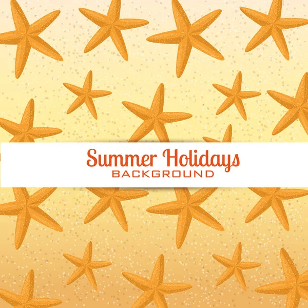 Liburan musim panas dengan pola bintang laut - Stok Vektor