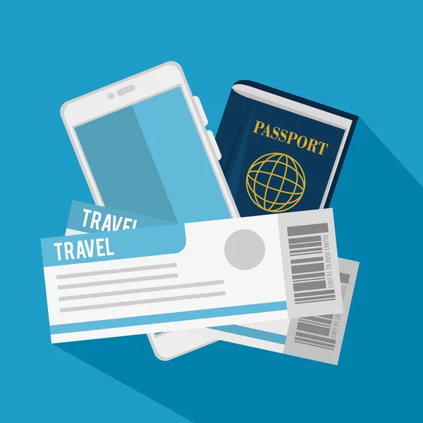 Passeport et billets d'avion — Image vectorielle