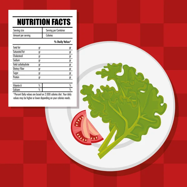 Zdravé jídlo s nutriční fakta — Stockový vektor