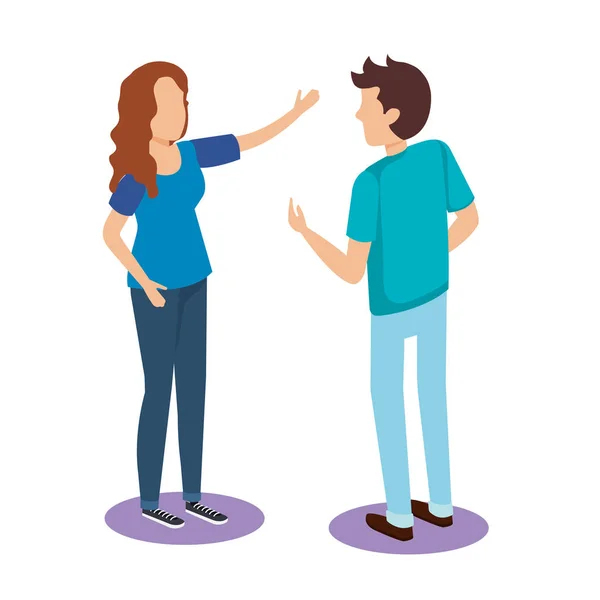 Persons couple isometric avatars — Stock Vector