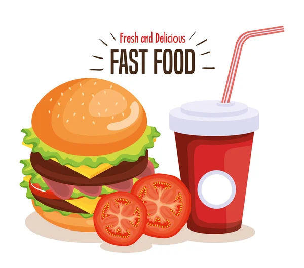 Deliciosos iconos de comida rápida — Archivo Imágenes Vectoriales