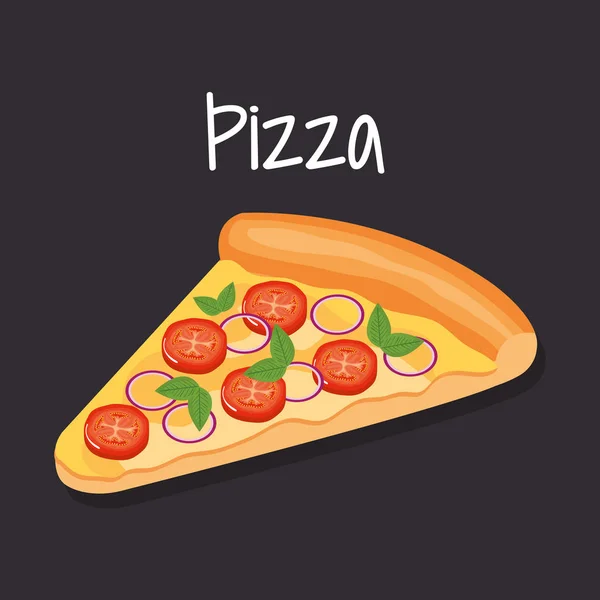 Heerlijke Italiaanse pizza fastfood — Stockvector