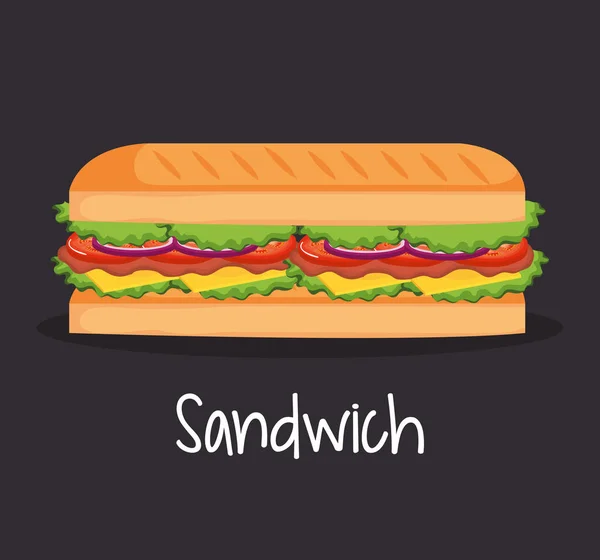 Deliciosa comida rápida sándwich — Archivo Imágenes Vectoriales