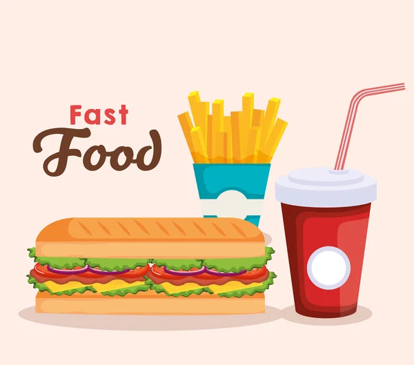 Délicieux fast food icônes — Image vectorielle