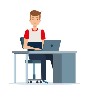 İşyeri avatar karakter genç adam