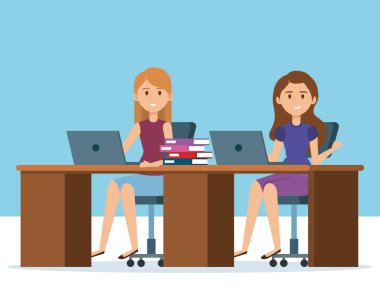 İşyeri avatarlar karakter genç kız