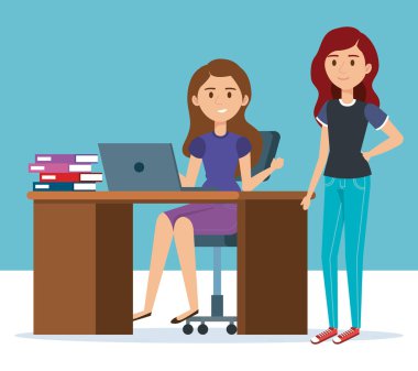 İşyeri avatarlar karakter genç kız