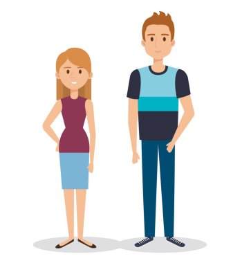 Genç çift avatarlar karakter