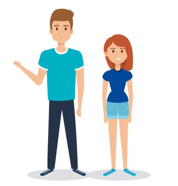 Genç çift avatarlar karakter