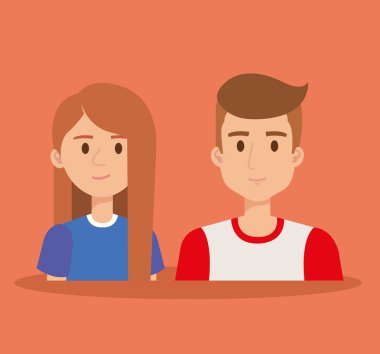 Genç çift avatarlar karakter