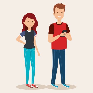 Genç çift avatarlar karakter