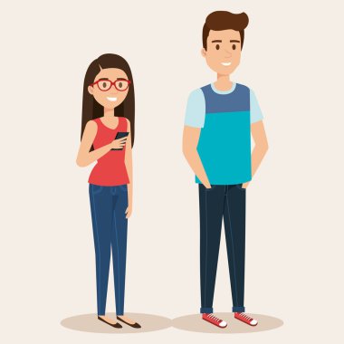 Genç çift avatarlar karakter