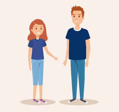 Genç çift avatarlar karakter