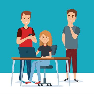 İşyeri avatarlar gençlerin Grup