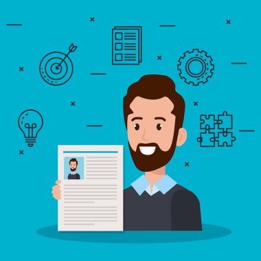 insan kaynakları ile işadamı Icons set