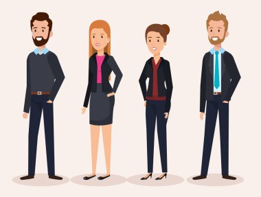 iş adamları avatarlar karakter grubu