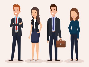 iş adamları avatarlar karakter grubu