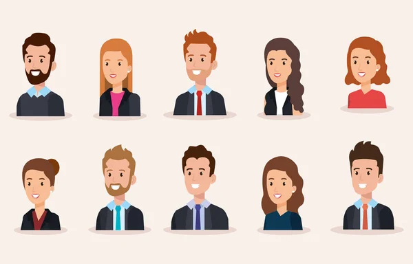 Gente de negocios grupo avatares caracteres — Archivo Imágenes Vectoriales