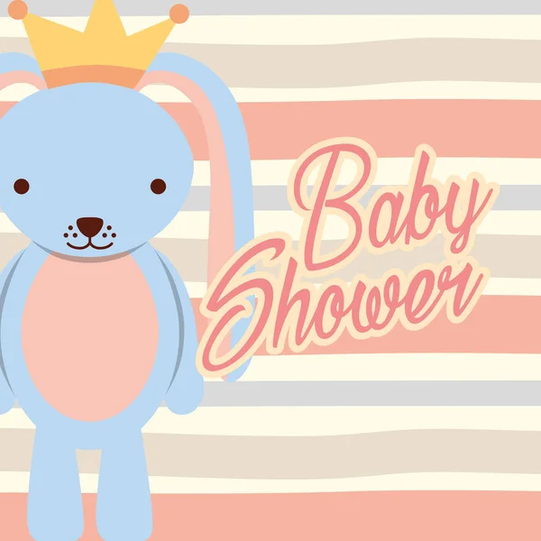 Niebieski królik boy baby prysznic — Wektor stockowy