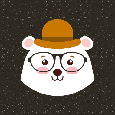 şapka ve gözlük hippi tarzı ile sevimli hayvan
